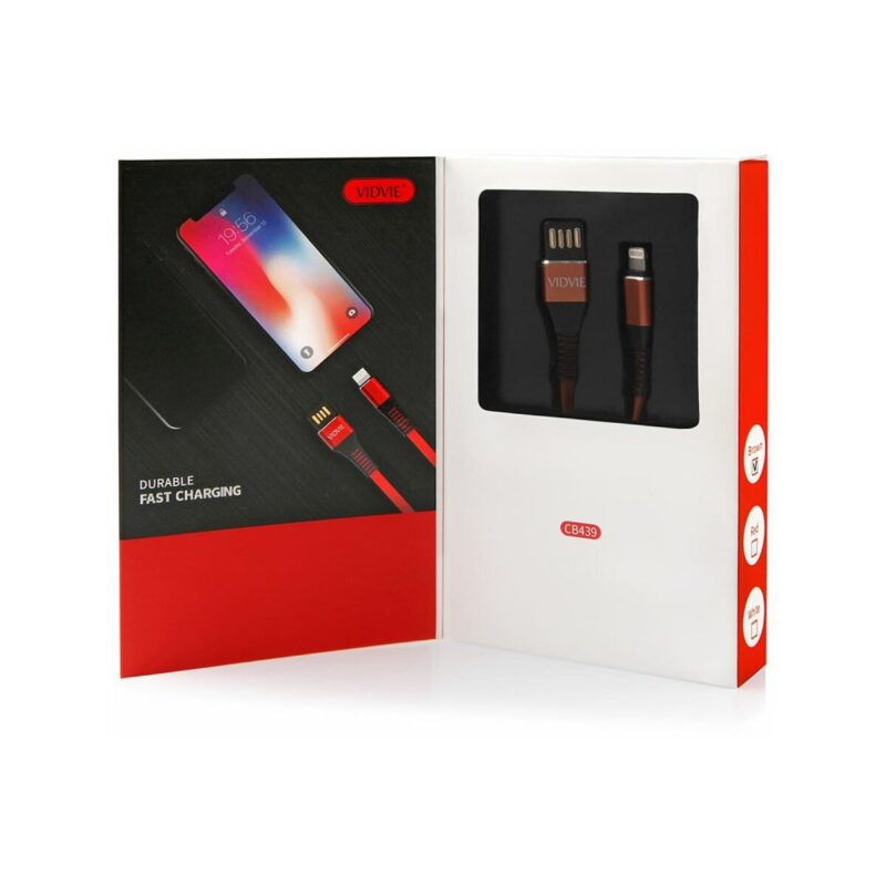 Kabel VIDVIE CB439 USB/iPhone 2.4A, 1m brąz