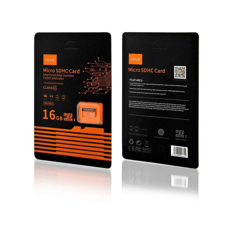 Karta pamięci VIDVIE MICRO SDHC 16 GB czarny