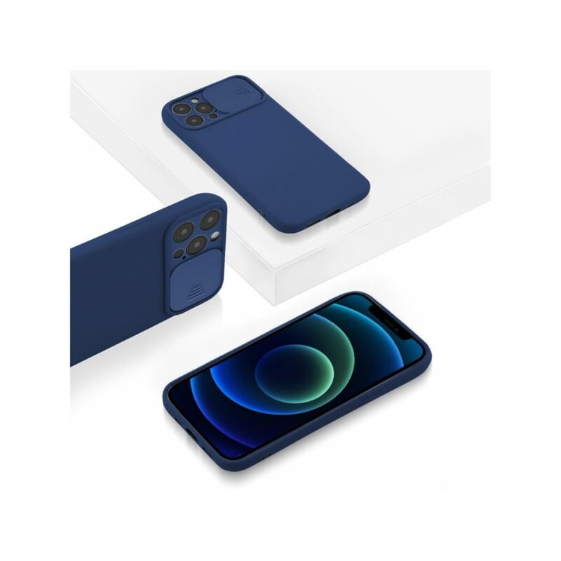 Etui CAMERA PROTECT do Samsung A12 granatowy