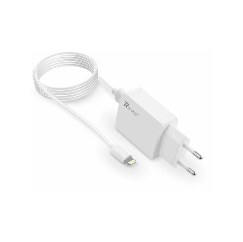 Ładowarka sieciowa REVERSE U21 2xUSB + kabel Iphone 2.1A biały