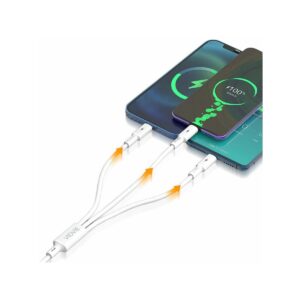 Kabel VIDVIE CB4003 USB/Micro + Type C + iPhone 2.4A, 1.2m biały