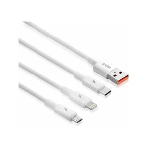 Kabel VIDVIE CB4003 USB/Micro + Type C + iPhone 2.4A, 1.2m biały