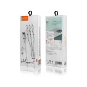 Kabel VIDVIE CB4003 USB/Micro + Type C + iPhone 2.4A, 1.2m biały