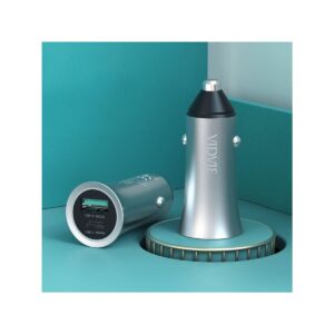 Ładowarka samochodowa VIDVIE CC517C 1xUSB + 1xType C 3A, PD20W+QC18W srebrny