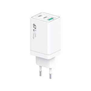 Ładowarka sieciowa VIDVIE PLE242 1xUSB + 2xType C 3A 67W biały