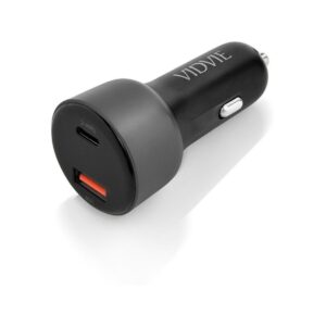 Ładowarka samochodowa VIDVIE CC521C 1xUSB + 1xType C USB 27W + Type-C 45 W szary