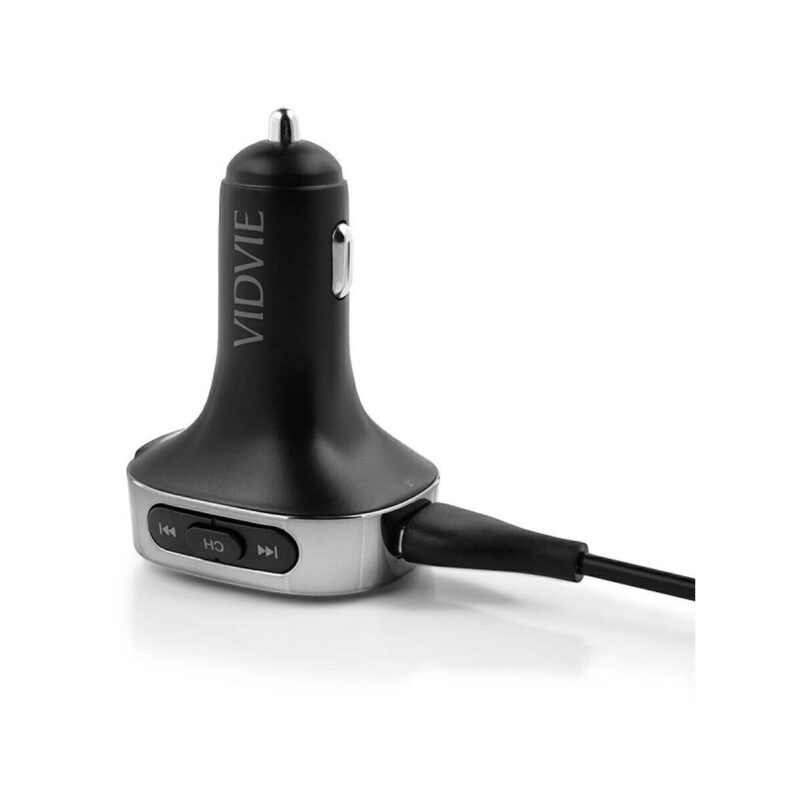 Ładowarka samochodowa FM transmiter VIDVIE FM02 1xUSB + 1xType C USB 18 W + Type-C 30W czarny