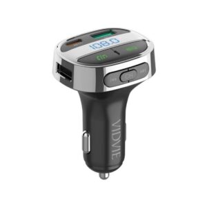 Ładowarka samochodowa FM transmiter VIDVIE FM02 1xUSB + 1xType C USB 18 W + Type-C 30W czarny