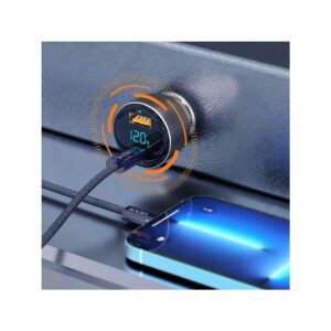 Ładowarka samochodowa VIDVIE CC521C 1xUSB + 1xType C USB 27W + Type-C 45 W szary