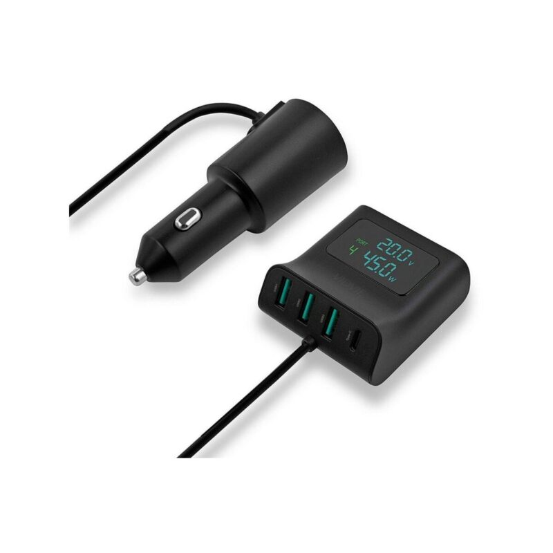 Ładowarka samochodowa VIDVIE CC527 3xUSB + 1xType C 3xUSB 27W,18W,24W+1xType-C 45W czarny