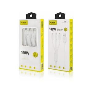 Kabel FONENG X80 USB/Micro + Type C + iPhone 100W, 1m biały