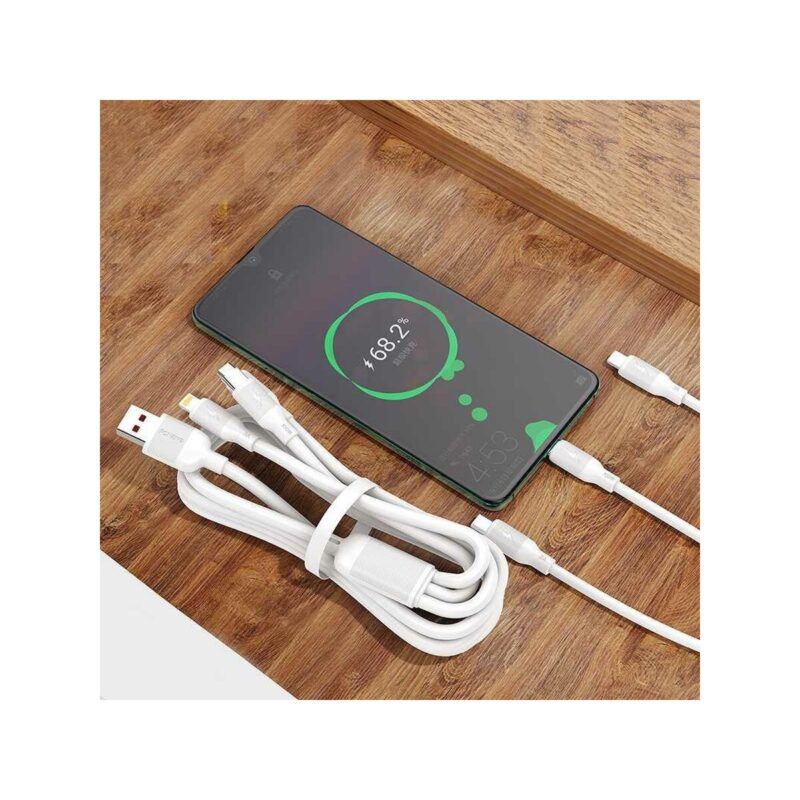 Kabel FONENG X80 USB/Micro + Type C + iPhone 100W, 1m biały