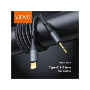 Kabel VIDVIE AL1111 Jack 3.5mm/Type C 1.8m czarny