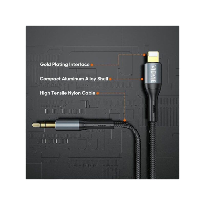 Kabel VIDVIE AL1112 Jack 3.5mm/iPhone 1.8m czarny