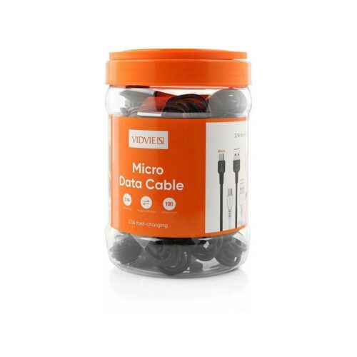 Kabel VIDVIE DC09 USB/Micro 2.1A, 1m czarny 30 szt.