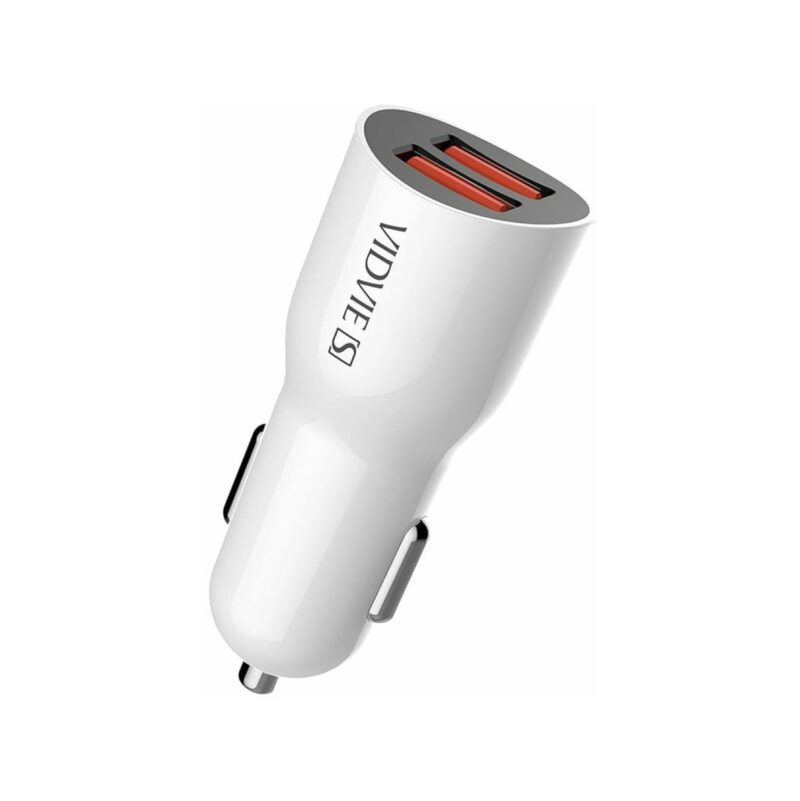 Ładowarka samochodowa VIDVIE S-CC02 2xUSB 2.4A biały