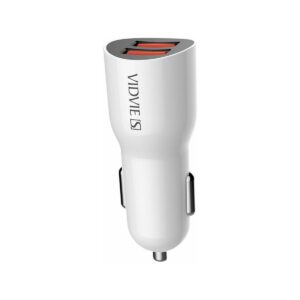 Ładowarka samochodowa VIDVIE S-CC02 2xUSB + kabel Micro 2.4A biały