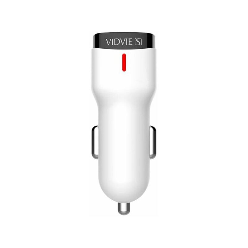 Ładowarka samochodowa VIDVIE S-CC06 2xUSB + kabel Iphone 2xUSB, 2.4A biały