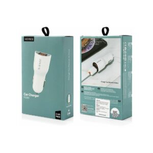 Ładowarka samochodowa VIDVIE S-CC02 2xUSB + kabel Micro 2.4A biały