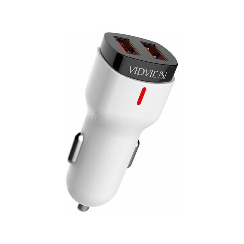 Ładowarka samochodowa VIDVIE S-CC06 2xUSB + kabel Micro 2.4A biały