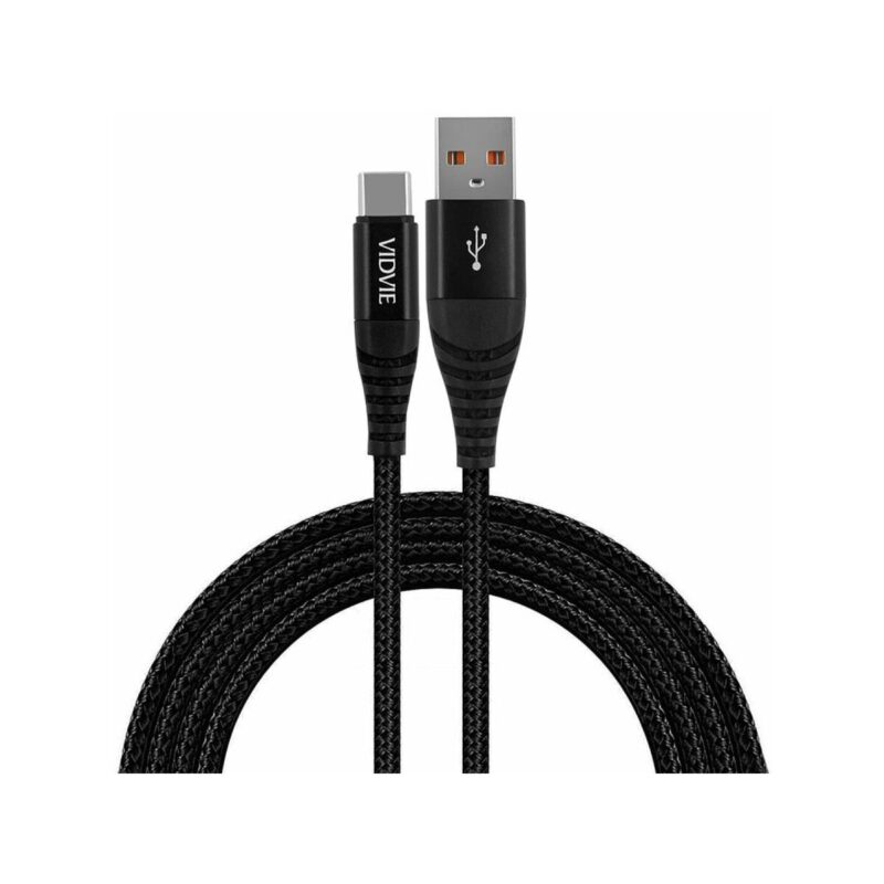 Kabel VIDVIE CB491 NYLON USB/Type C 2.4A, 2m czarny