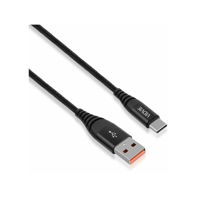 Kabel VIDVIE CB491 NYLON USB/Type C 2.4A, 2m czarny