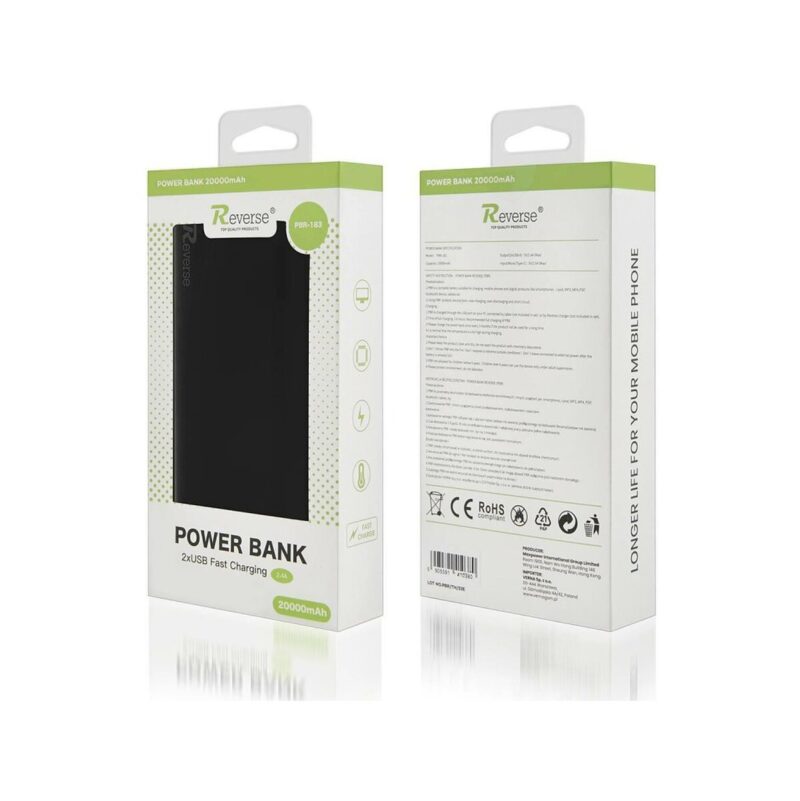 Powerbank REVERSE PBR-183 20 000 mAh czarny