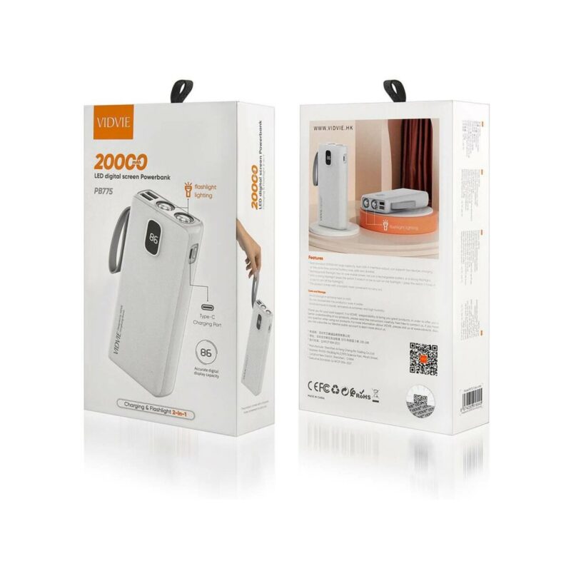 Powerbank VIDVIE PB775 20 000 mAh biały