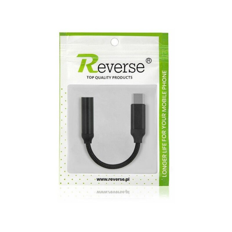 Adapter REVERSE Type C/Jack 3.5mm czarny BAG