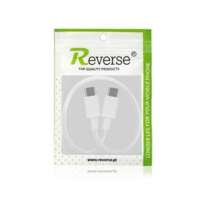 Kabel REVERSE Type C/Type C 30cm, 3A, 60W biały BAG