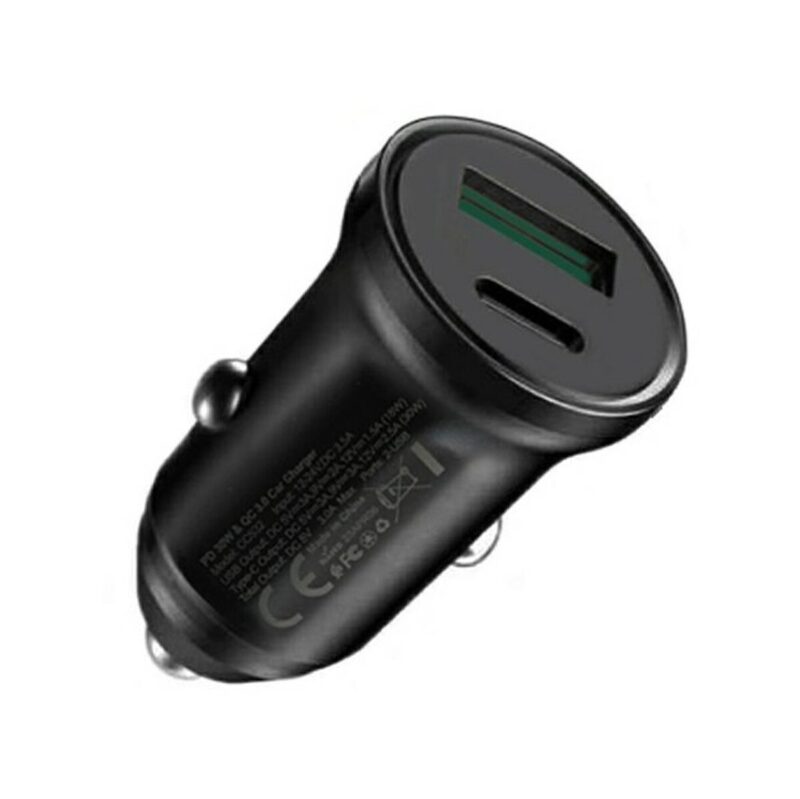 Ładowarka samochodowa VIDVIE CC532 1xUSB + 1xType C 30W czarny