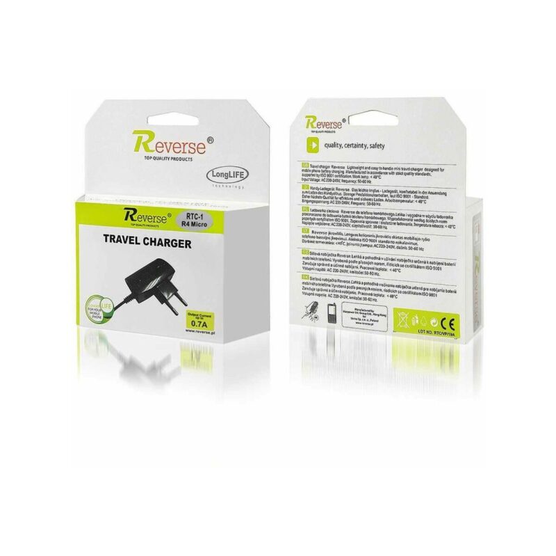 Ładowarka sieciowa REVERSE RTC-1 Micro 0.7A czarny