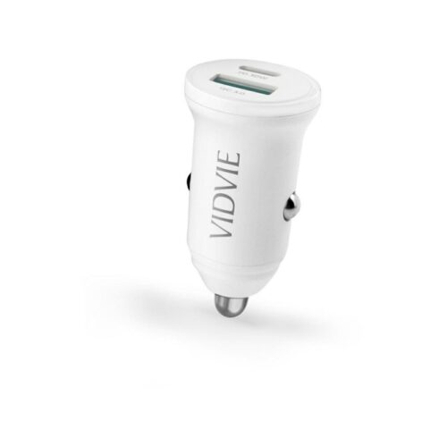 Ładowarka samochodowa VIDVIE CC532 1xUSB + 1xType C 30W biały