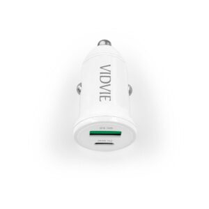 Ładowarka samochodowa VIDVIE CC532 1xUSB + 1xType C 30W biały