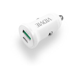 Ładowarka samochodowa VIDVIE CC532 1xUSB + 1xType C 30W biały