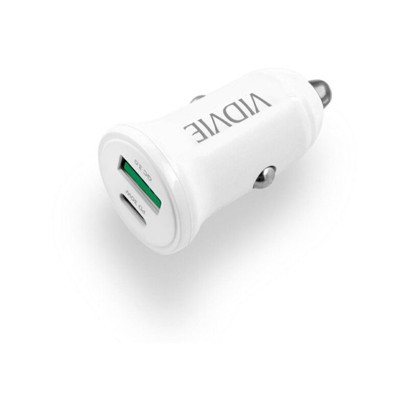 Ładowarka samochodowa VIDVIE CC532 1xUSB + 1xType C 30W biały