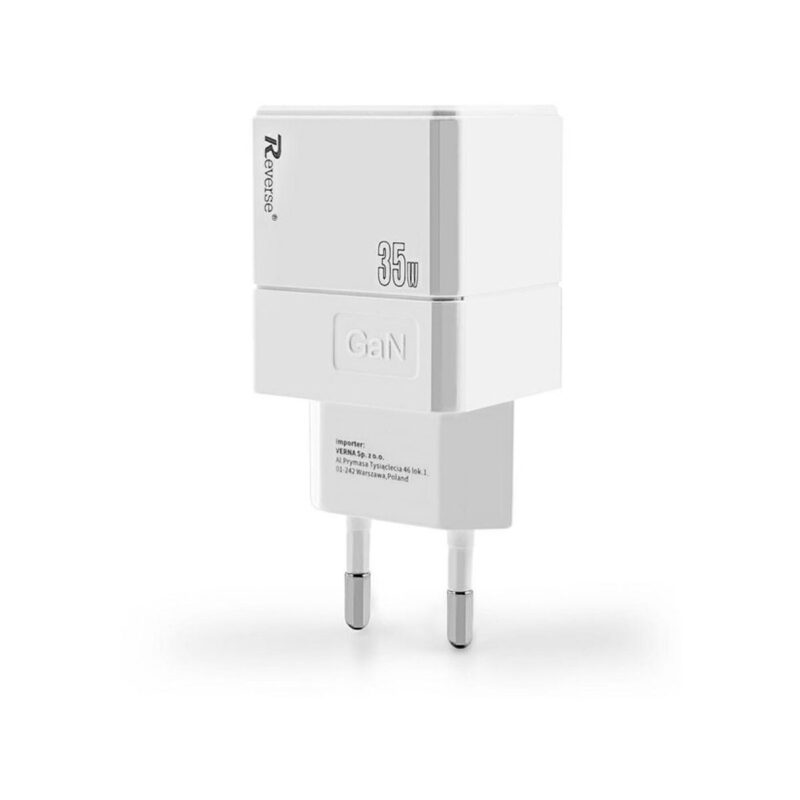 Ładowarka sieciowa REVERSE U63 2xType C 35W, GaN, Power Delivery biały