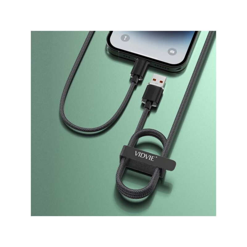 Kabel VIDVIE CB4024 USB/Type C 6A, 1.2m czarny