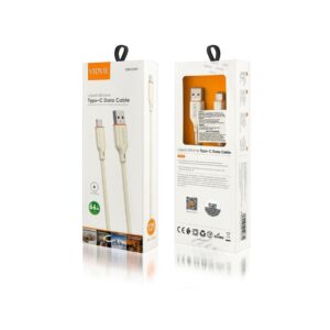 Kabel VIDVIE CB4028 USB/Type C 6A, 66W, 1.2m beżowy