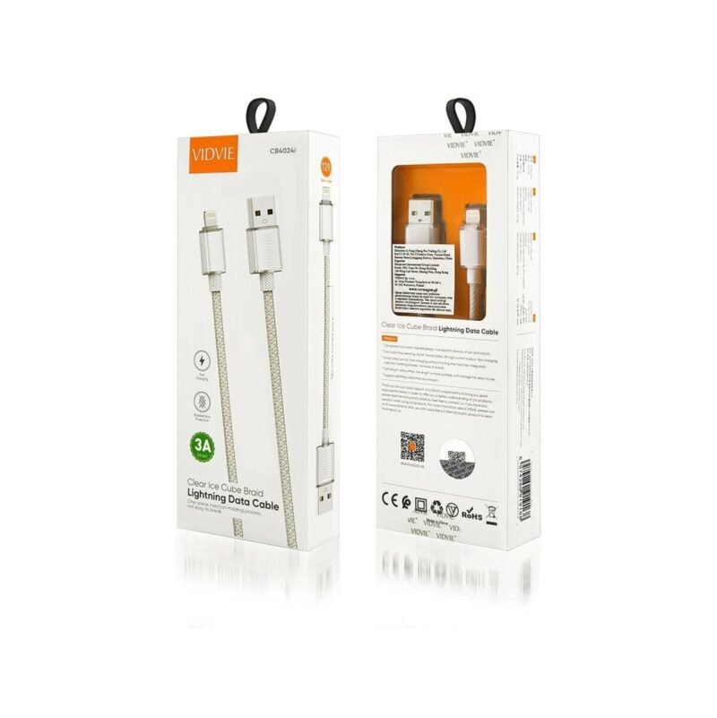 228486-large-default-kabel-vidvie-cb4024-usbiphone-3a-1-2m-bialy Kabel VIDVIE CB4024 USB/iPhone 3A, 1.2m biały