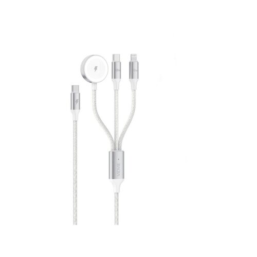 Kabel VIDVIE CB4026 Type-C/Type-C + iPhone + iWatch wireless charging 100W, 1.2m biały
