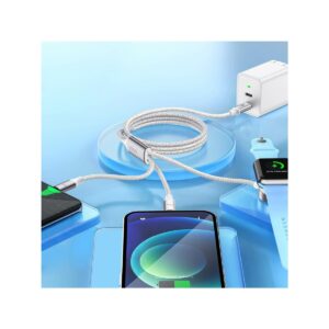 Kabel VIDVIE CB4026 Type-C/Type-C + iPhone + iWatch wireless charging 100W, 1.2m biały