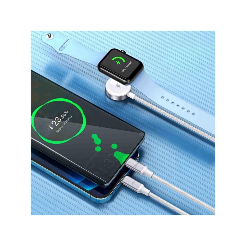 Kabel VIDVIE CB4026 Type-C/Type-C + iPhone + iWatch wireless charging 100W, 1.2m biały