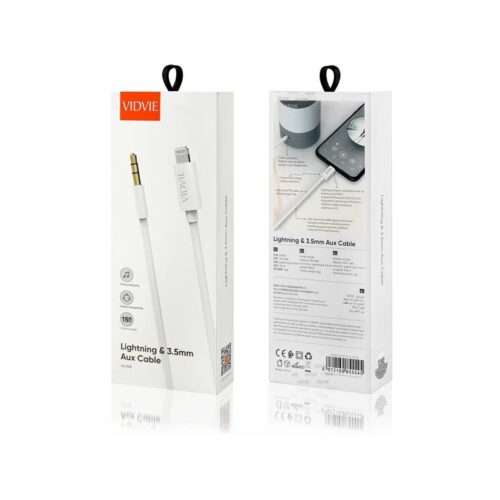 Kabel VIDVIE AL1108 Jack 3.5mm/iPhone 1.5m biały