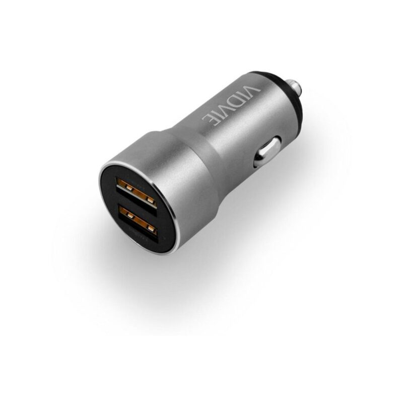 Ładowarka samochodowa VIDVIE CC526 2xUSB + kabel Type C 2.4A szary