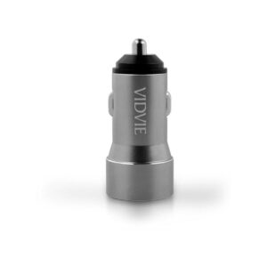 Ładowarka samochodowa VIDVIE CC526 2xUSB + kabel Type C 2.4A szary