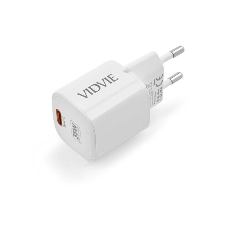 Ładowarka sieciowa VIDVIE PLE254 1xType C 3A 35W GaN compatible PD20W biały