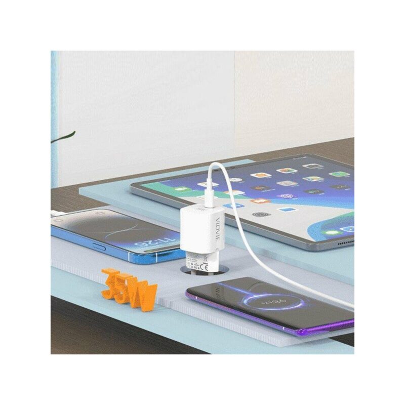 Ładowarka sieciowa VIDVIE PLE254 1xType C 3A 35W GaN compatible PD20W biały