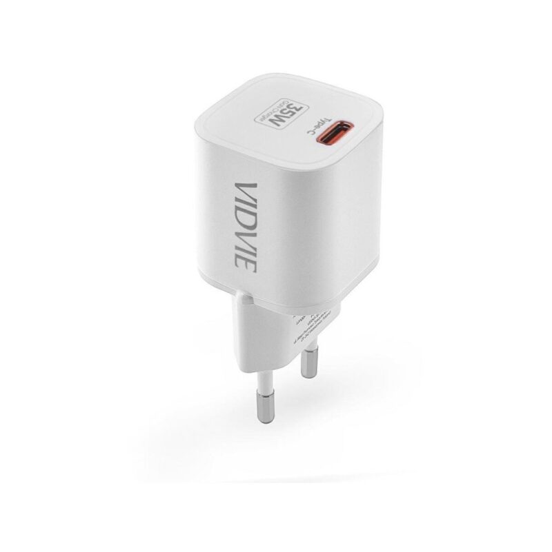 Ładowarka sieciowa VIDVIE PLE254 1xType C 3A 35W GaN compatible PD20W biały