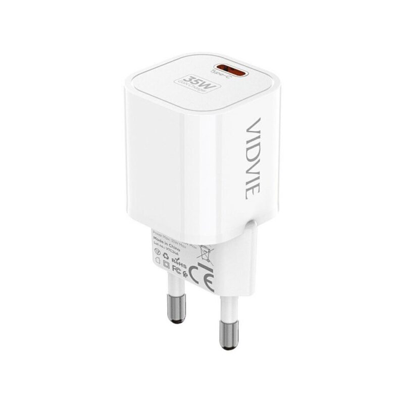 Ładowarka sieciowa VIDVIE PLE254 1xType C 3A 35W GaN compatible PD20W biały